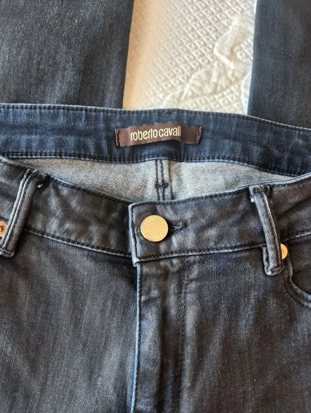 Roberto Cavalli Black Washed Skinny Jeans